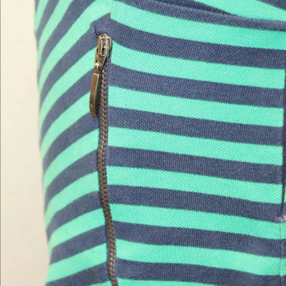 Zara Women Mini Lined Skirt Blue Green Stripe 30 M Sexy Summer 100% Cotton - Picture 3 of 12